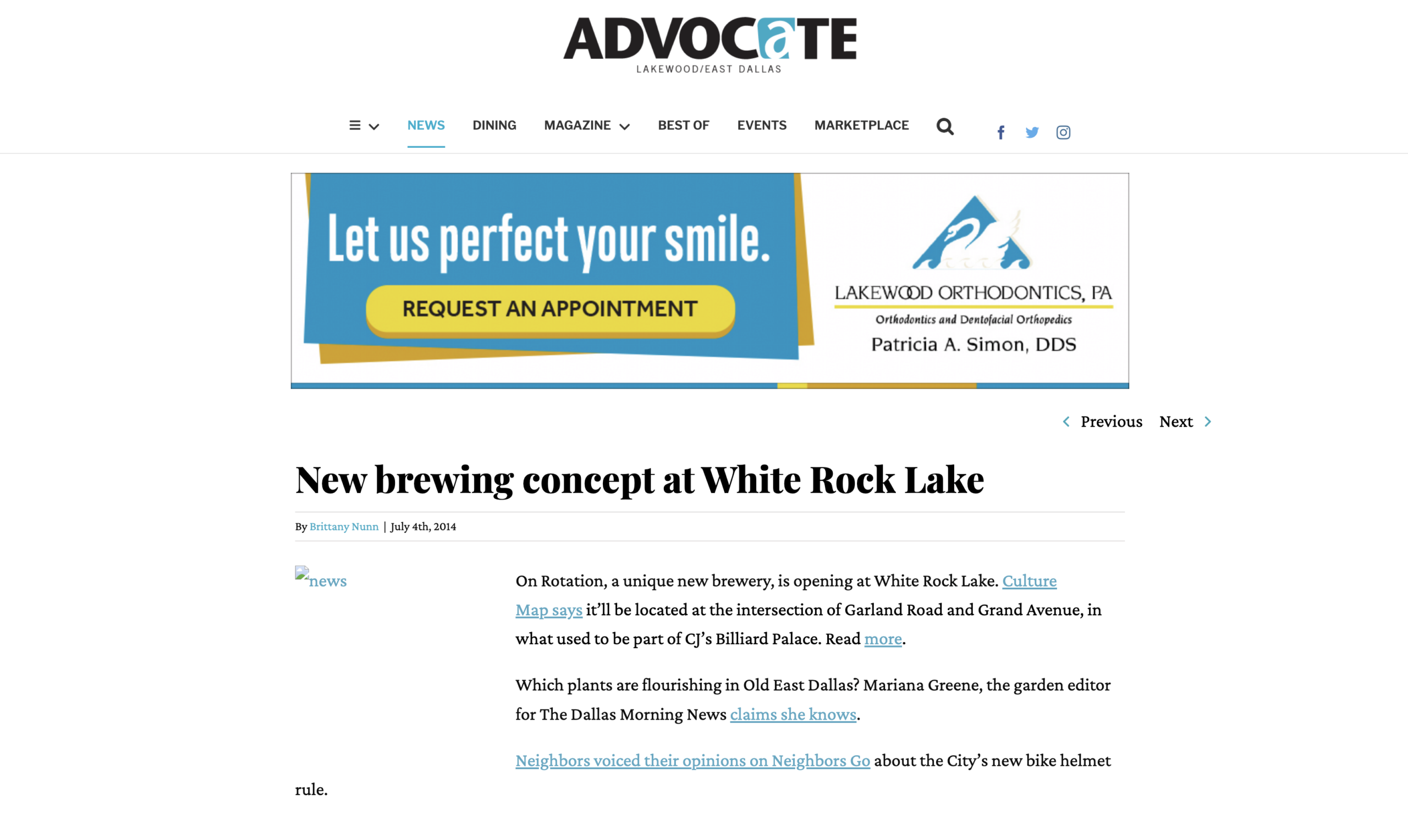 New Brewing Concept to Open at White Rock Lake in Lakewood Advocate