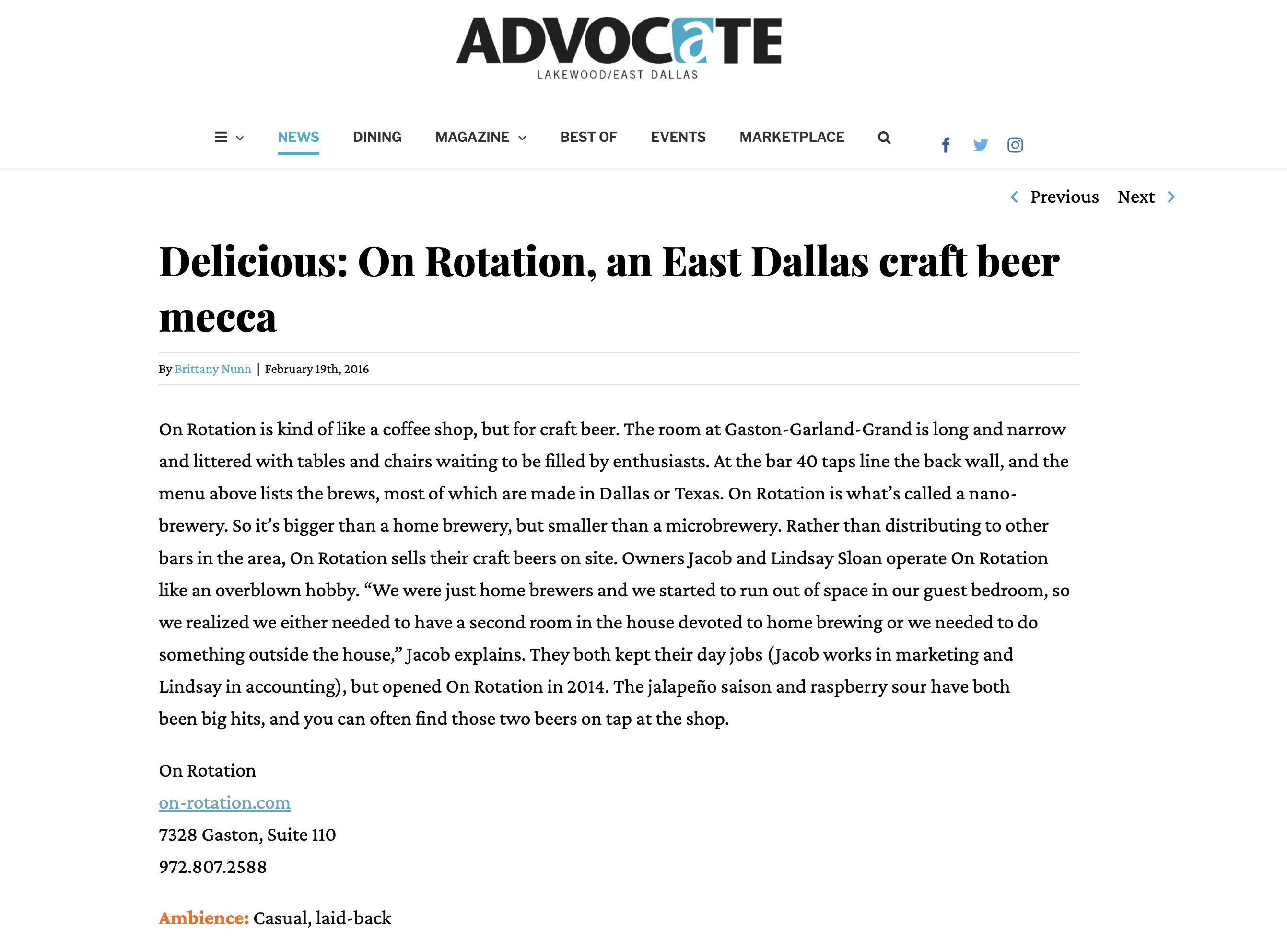 Craft beer mecca in Lakewood Advocate