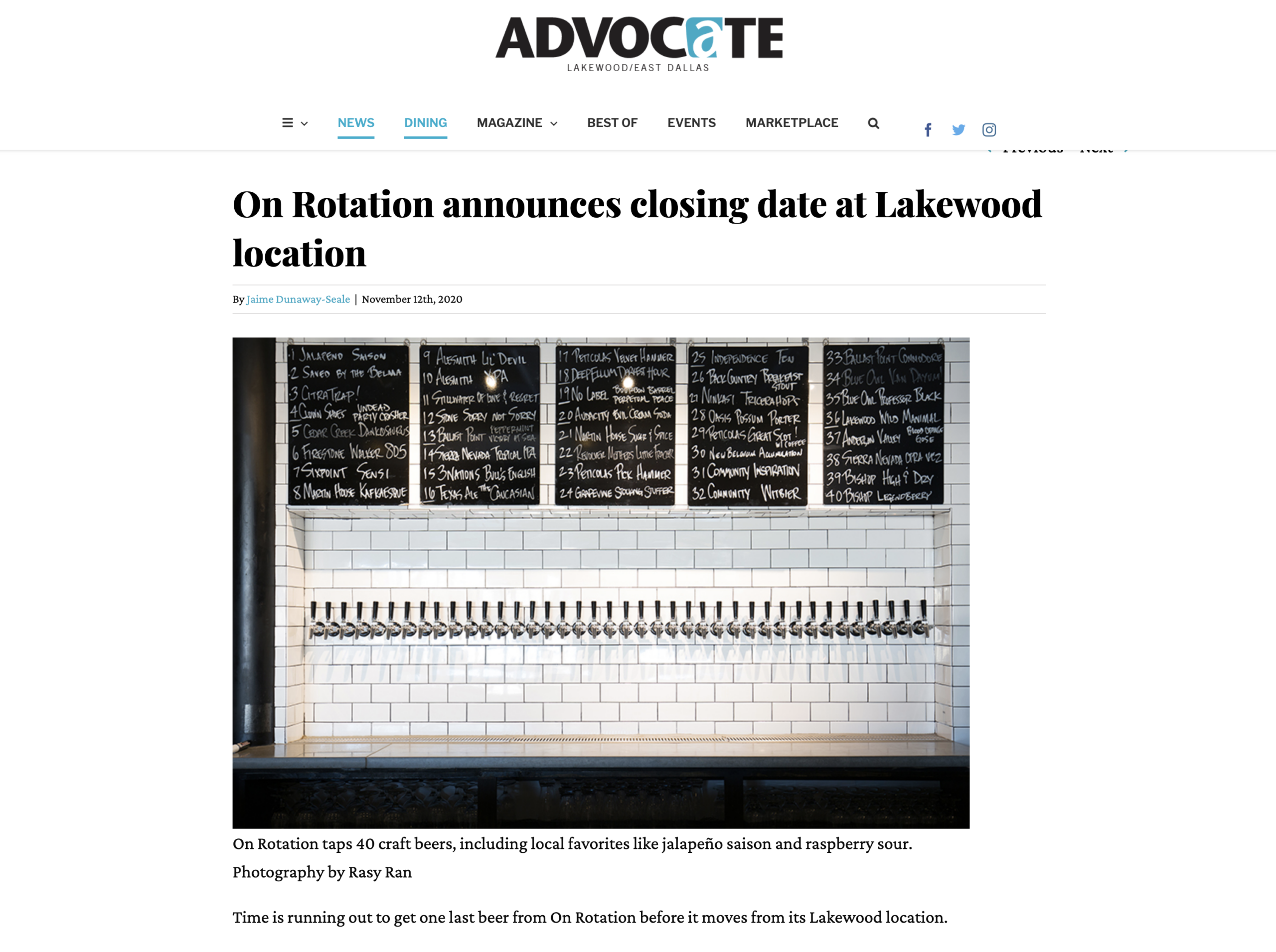 On Rotation announces closing date at Lakewood location [Lakewood Advocate]