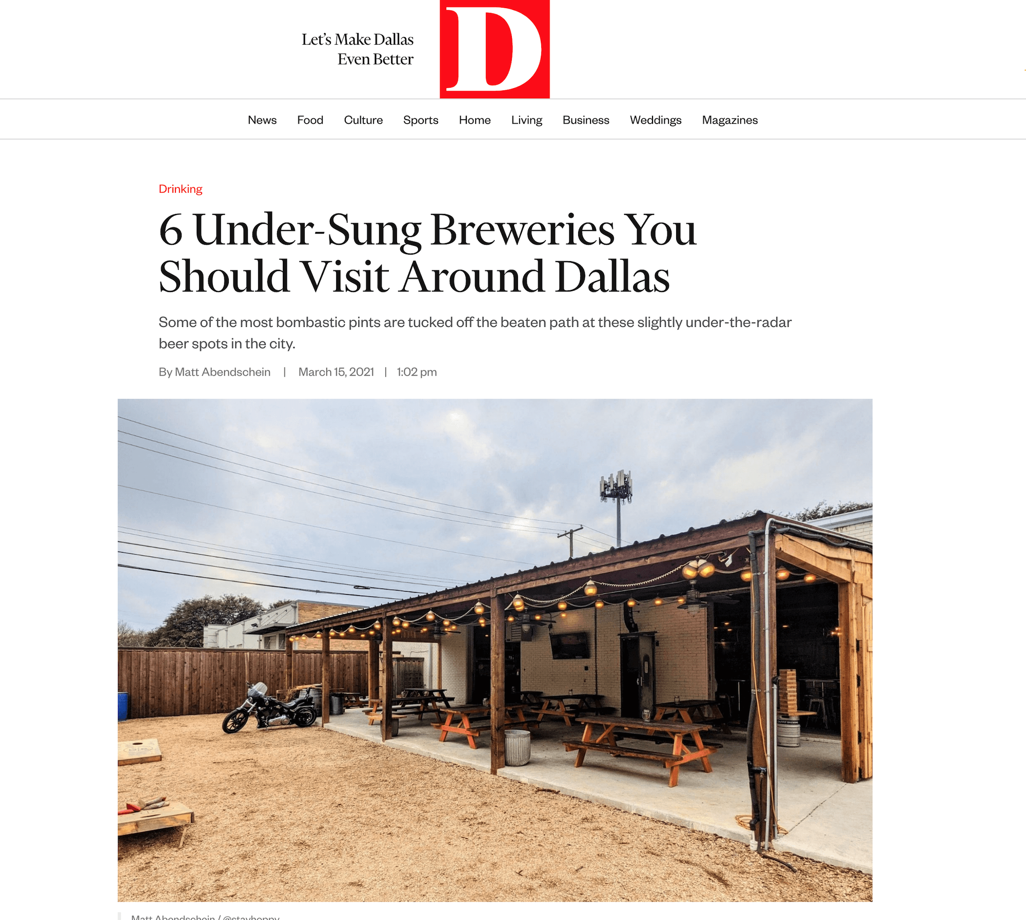 6 Under-Sung Breweries You Should Visit Around Dallas [D Magazine]