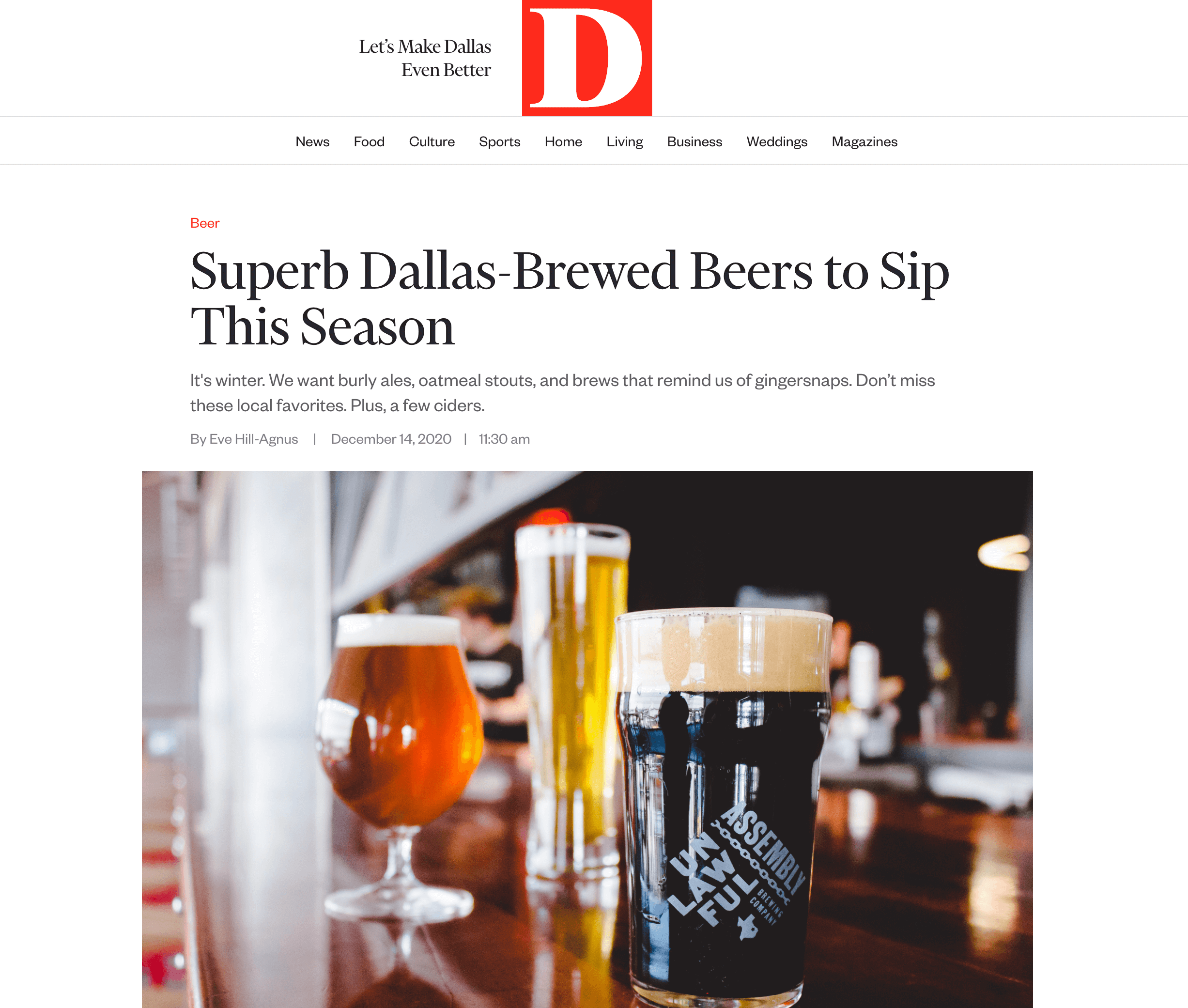 Superb Dallas-Brewed Beers to Sip This Season [D Magazine]
