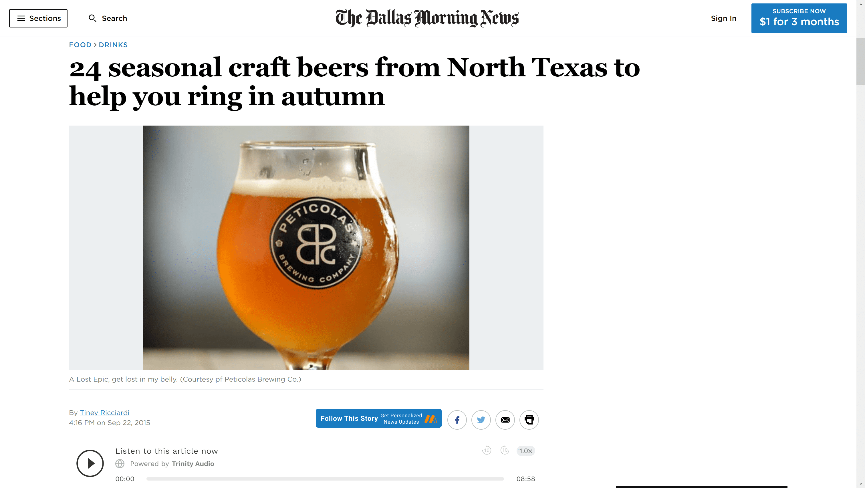 24 seasonal autumn beers in Dallas Morning News