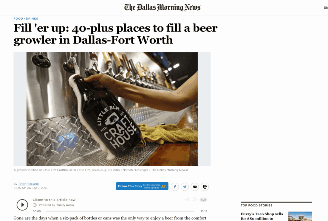 Fill 'er Up 40plus Places To Fill A Beer Growler In DallasFort Worth