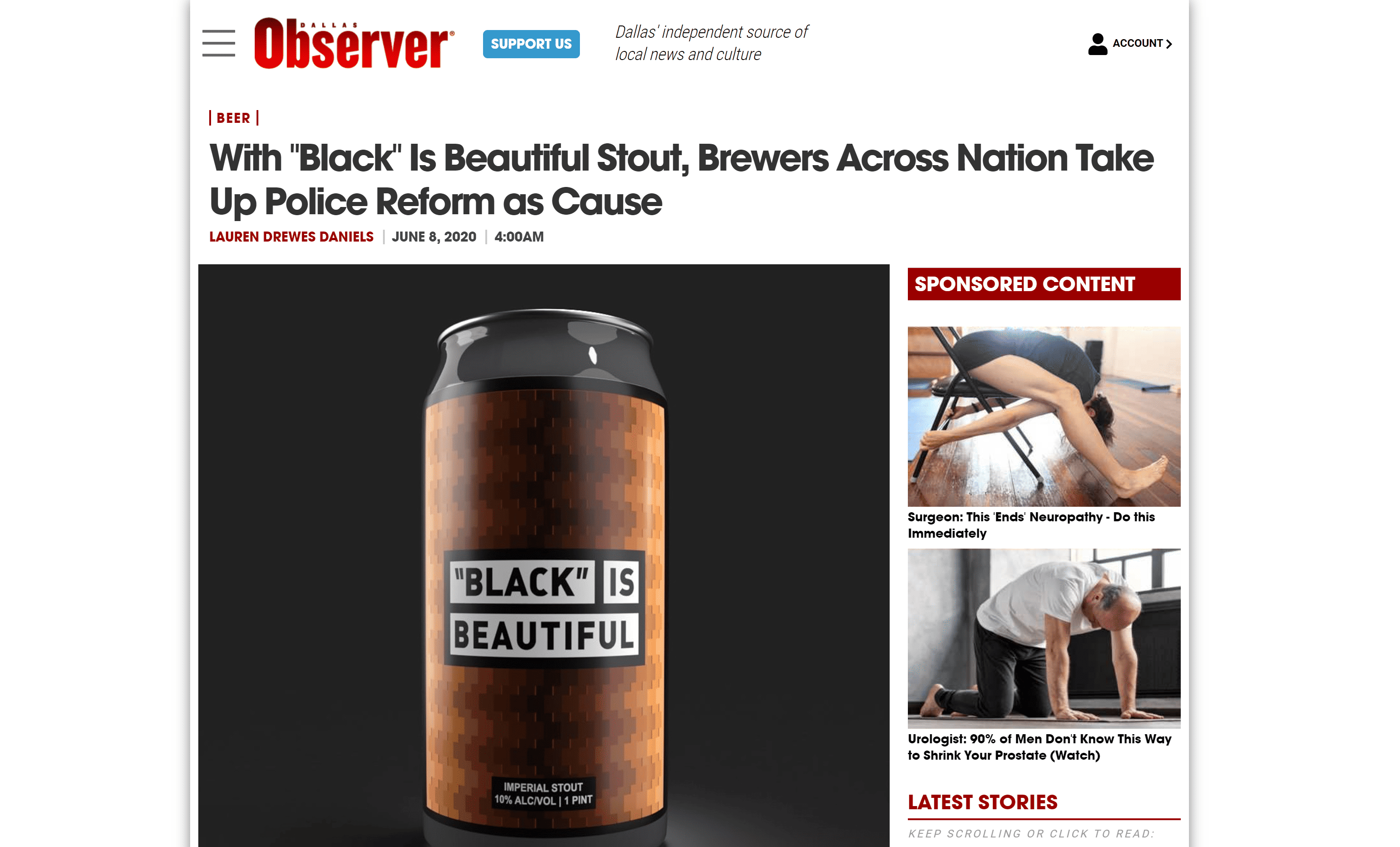 Brewers take up Black is Beautiful campaign in Dallas Observer
