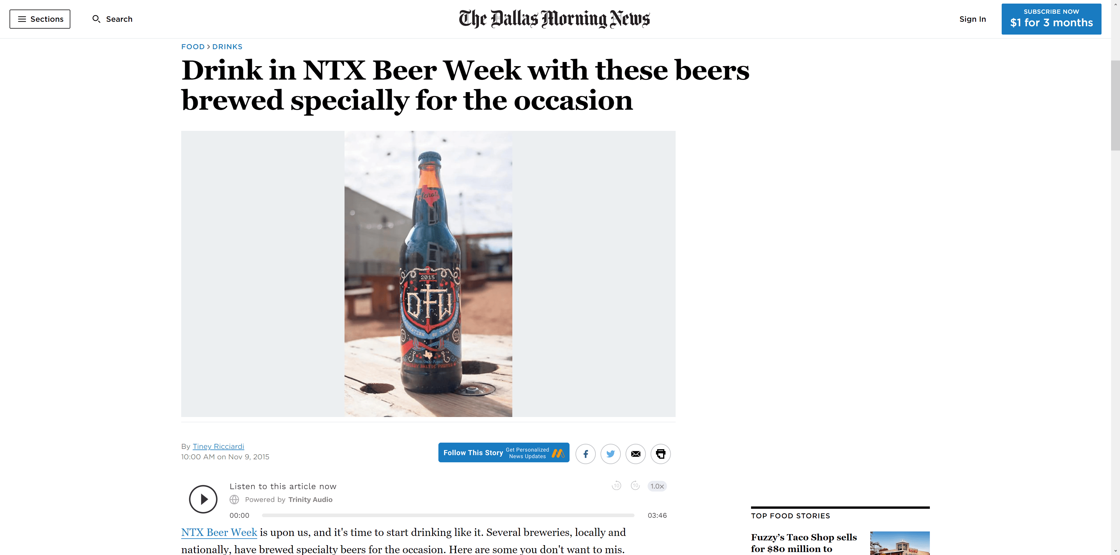 Drink in NTX Beer Week in The Dallas Morning News