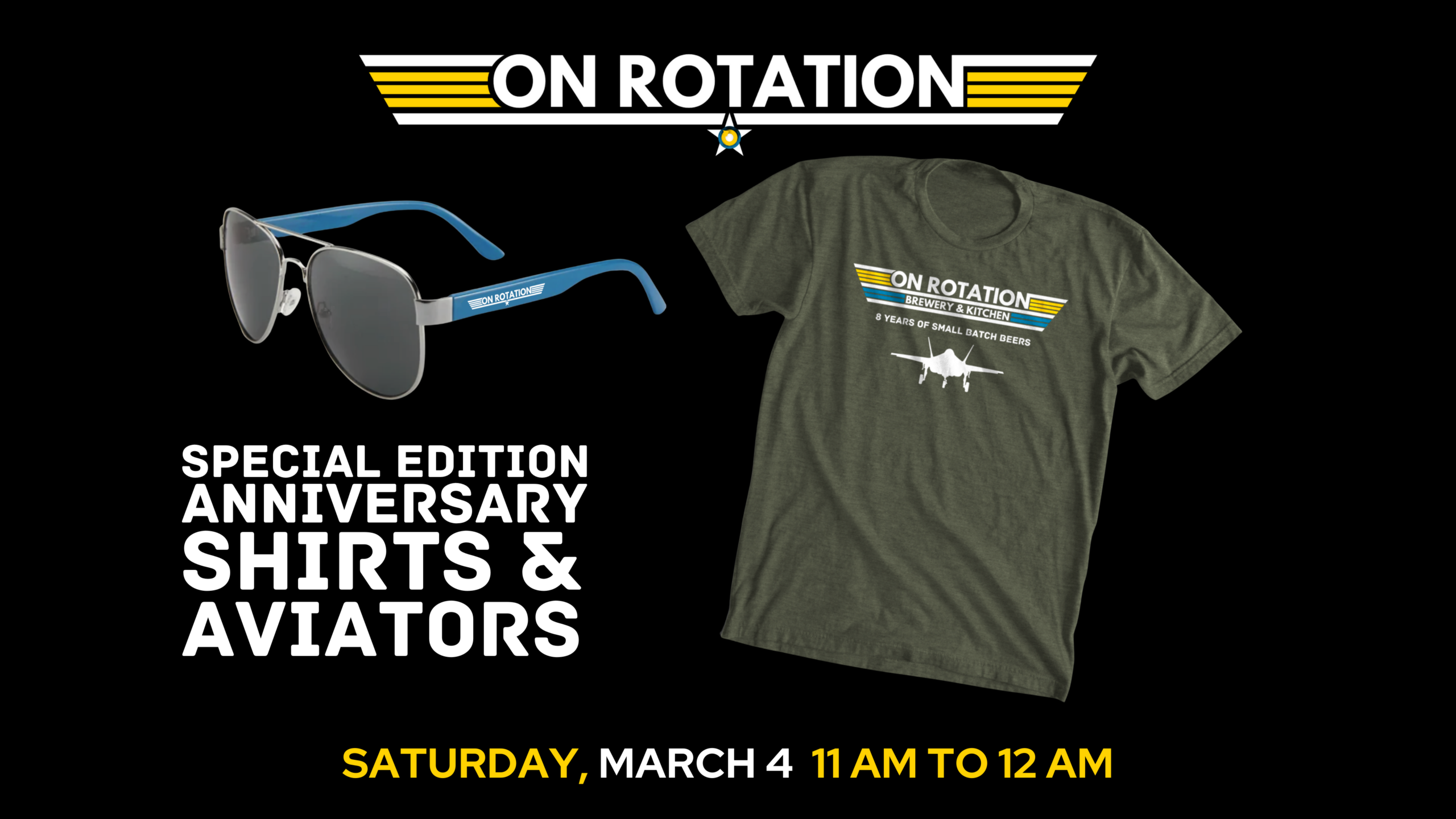 On Rotation's 8-Year Anniversary Party Shirts & Sunglasses