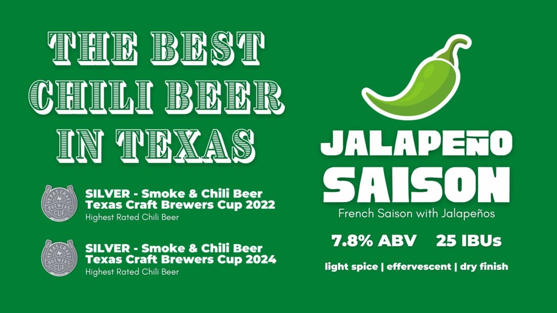 Jalapeño Saison named "Best Chili Beer in Texas" again in 2024