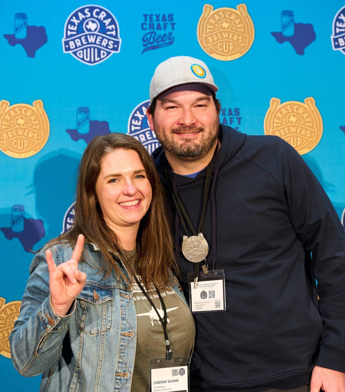 Jacob & Lindsay Sloan accept the silver medal for Jalapeño Saison at the 2024 Texas Craft Brewers Cup