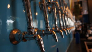 NukaTap Faucets on Brewpub Tap Wall