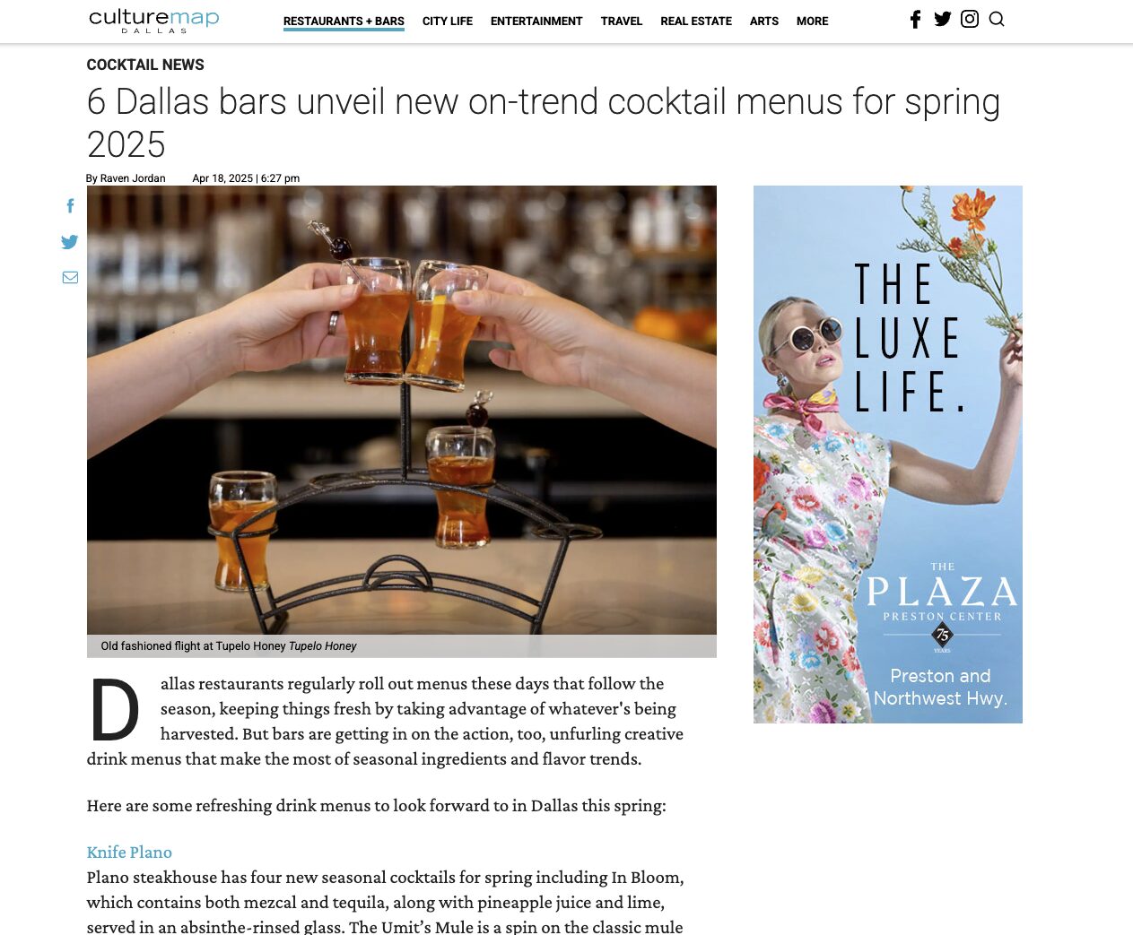 6 Dallas bars unveil new on-trend cocktail menus for spring 2025 & Turbulence returns [CultureMap Dallas]