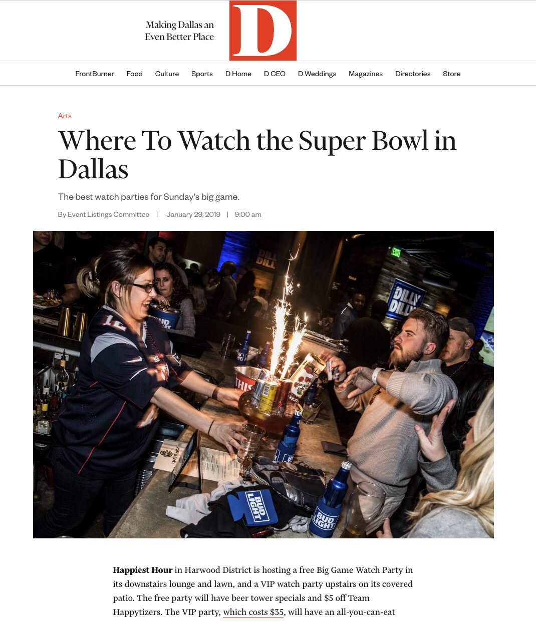 Where To Watch the Super Bowl in Dallas [D Magazine]