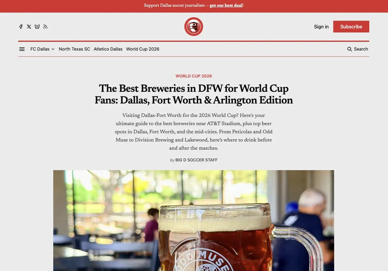 On Rotation one of Big D Soccer's Best Breweries in DFW for World Cup Fans