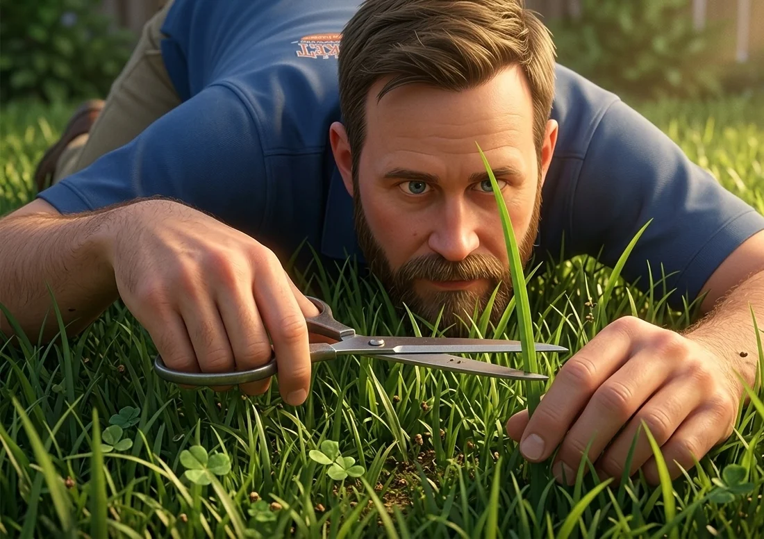 Just the Clip Matt McClearin trimming with scissors